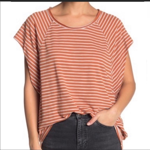 Free People Halo Stripe Knit Tee Copper Size Small - Picture 6 of 15
